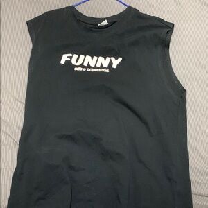 Black Sleeveless Graphic Tee